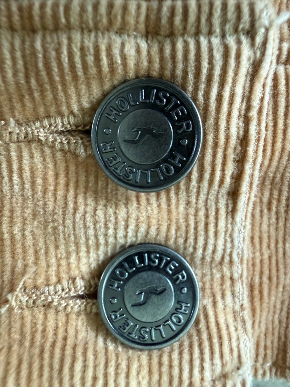 Hollister Tan Corduroy Ruffle Hem Mini Skirt Y2K Coquette Small Summer - Picture 4 of 6
